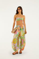 Multicolor Spring Affair Organic Cotton Balloon Pants - FARM Rio SPRING AFFAIR LIGHT BLUE
