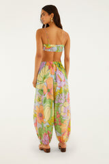Multicolor Spring Affair Organic Cotton Balloon Pants - FARM Rio SPRING AFFAIR LIGHT BLUE