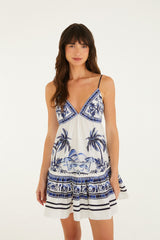 Off-White Wonderful City Organic Cotton Mini Dress - FARM Rio WONDERFUL CITY OFF-WHITE