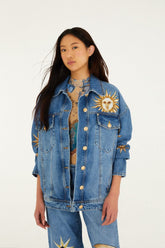 Denim Mystical Sun Printed Jacket - FARM Rio DENIM
