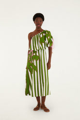 Off-White One-Shoulder Lenzing Ecovero Euroflax Midi Dress - FARM Rio OFF-WHITE