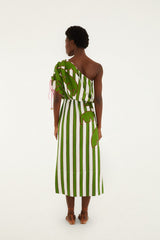 Off-White One-Shoulder Lenzing Ecovero Euroflax Midi Dress - FARM Rio OFF-WHITE