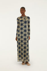 Blue Farm Club Long Sleeve Maxi Dress - FARM Rio OFF-WHITE