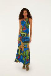 Blue Banana Grapes Sleeveless Lenzing Ecovero Maxi Dress - FARM Rio BANANA GRAPES BLUE