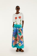 White Tropical Rose Organic Cotton T-Shirt - FARM Rio OFF-WHITE