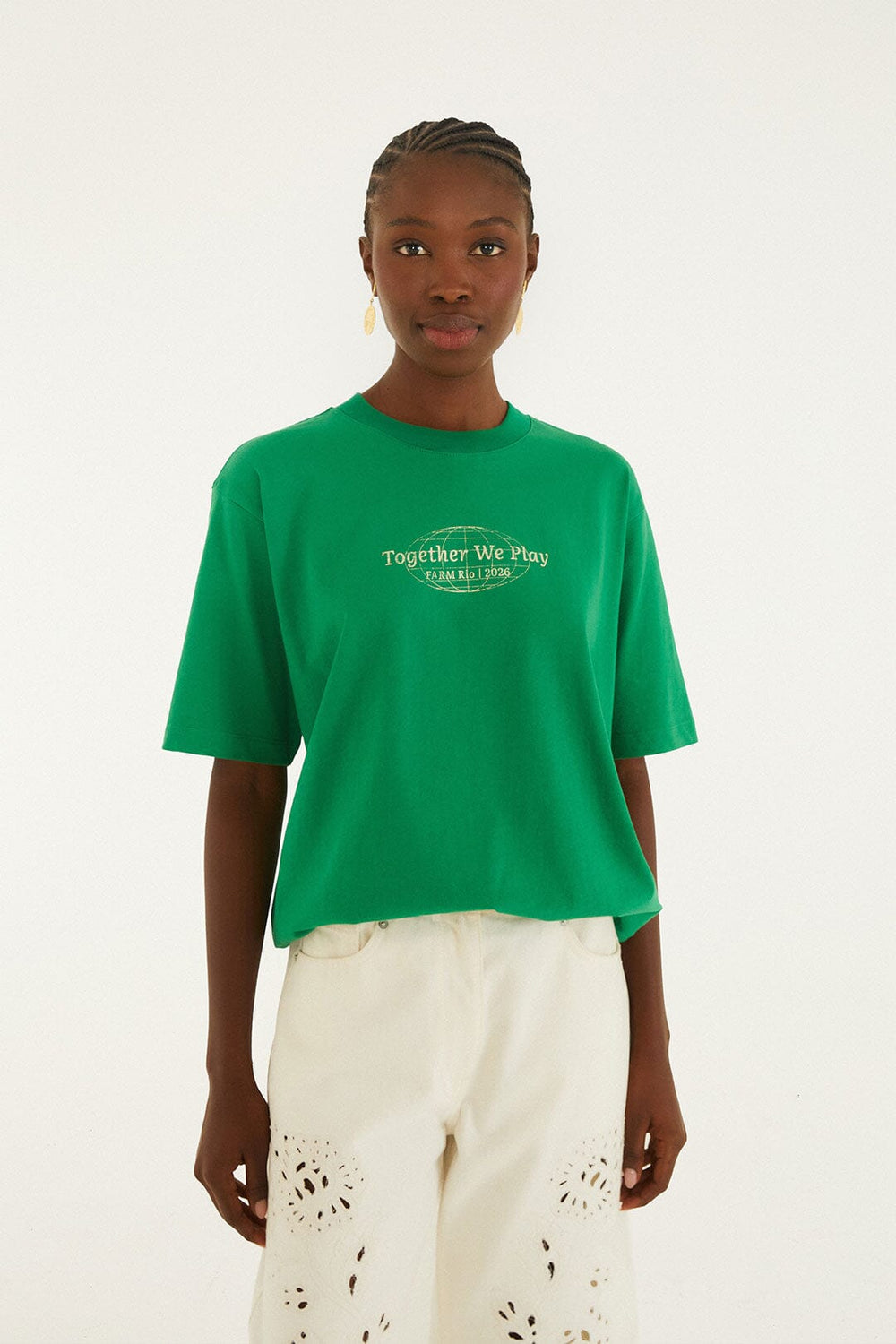 Green Together We Play Short Sleeve T-Shirt - FARM Rio TOGETHER WE PLAY