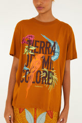 Terra De Mil Colores Organic Cotton Relaxed T-Shirt - FARM Rio CARAMEL