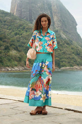 Multicolor Garden Of Life Pockets Midi Skirt - FARM Rio GARDEN OF LIFE MULTICOLOR