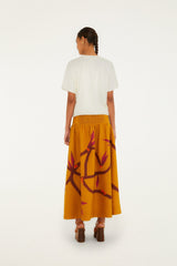 Brown Euroflax Premium Linen Maxi Skirt - FARM Rio BROWN