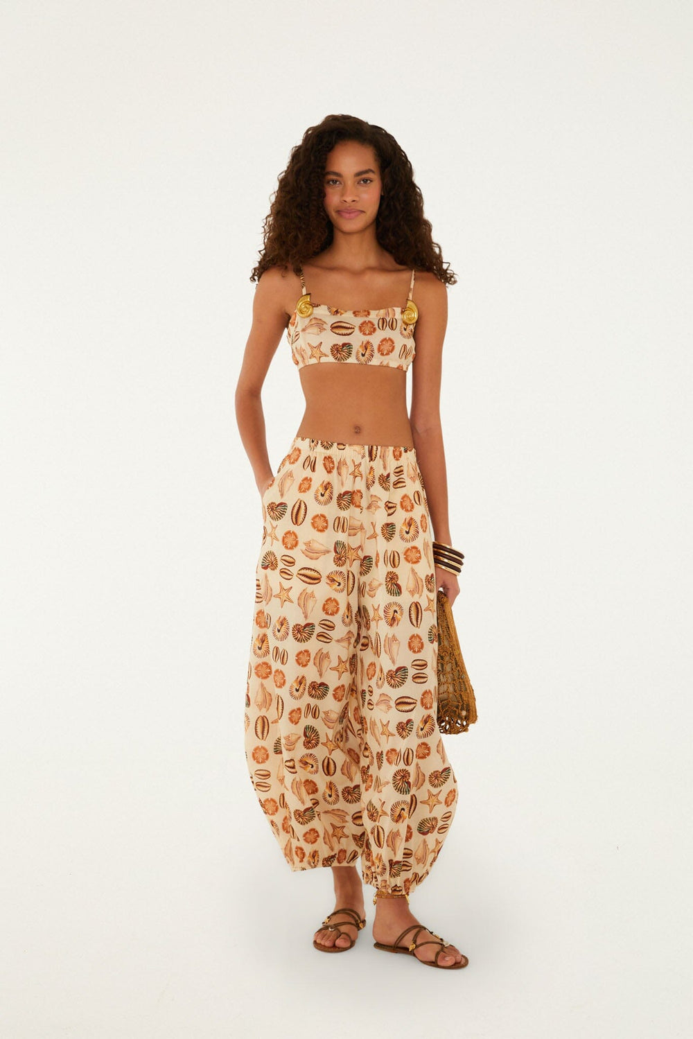 Sand Marine Shells Balloon Pants - FARM Rio MARINE SHELLS SAND