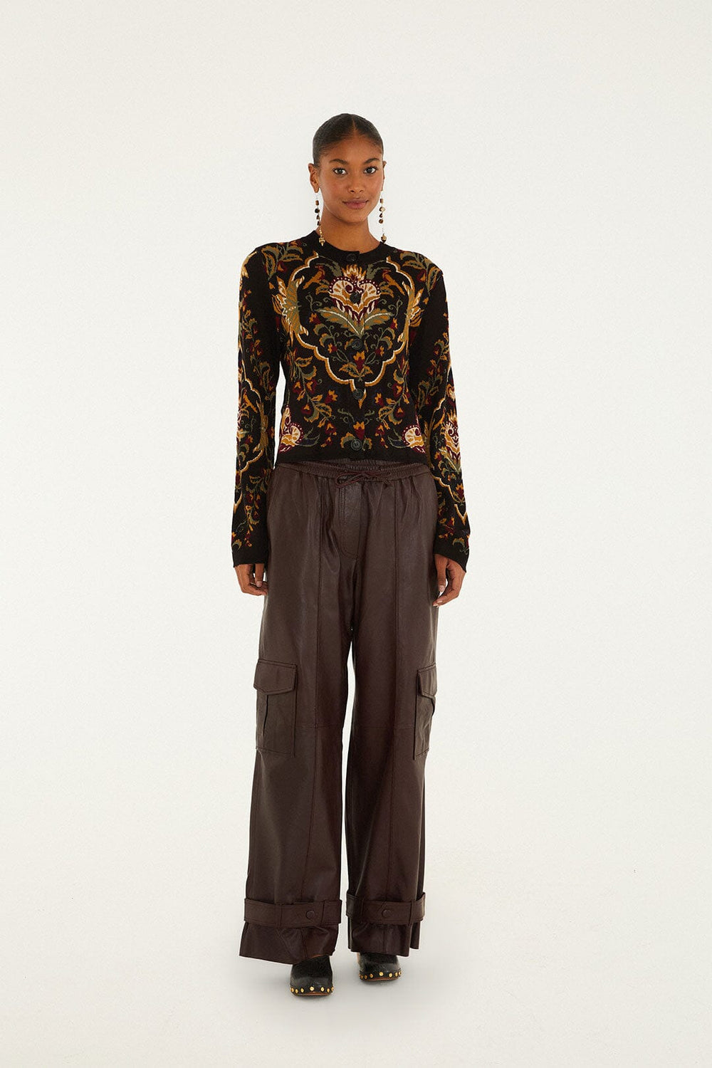 Burgundy Leather Pants - FARM Rio BURGUNDY