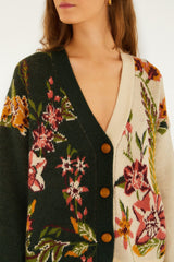 Mixed Nature Knit Cardigan - FARM Rio NATURE SAND