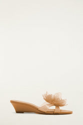 Orange Jelly Flower Wedge Sandal - FARM Rio TOFFEE