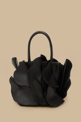Black Leather Flower Bag - FARM Rio BLACK