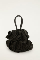 Raffia Flower Bag - FARM Rio BLACK