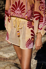 Soft Yellow Arabesc Shorts - FARM Rio ARABESC SOFT YELLOW