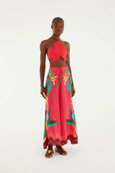 Multicolor Nature Beaded Tasssels Wide-Leg Pants - FARM Rio BANANA QUEEN
