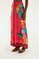 Multicolor Nature Beaded Tasssels Wide-Leg Pants - FARM Rio BANANA QUEEN