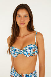Off-White Flora Tile Underwire Bikini Top - FARM Rio FLORA TILE OFF-WHITE