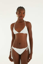 White Beaded Side Ties Bikini Bottom - FARM Rio COAST SHELL