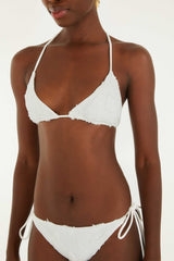 White Beaded Side Ties Bikini Bottom - FARM Rio COAST SHELL