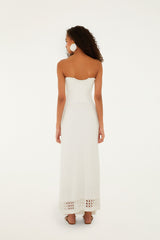 Off-White Palm Tree Knit Midi Dress - FARM Rio OFF-WHITE