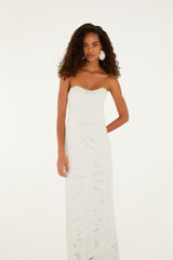 Off-White Palm Tree Knit Midi Dress - FARM Rio OFF-WHITE