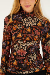 Black Lili Jersey Blouse - FARM Rio LILI BLACK