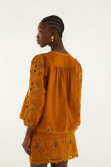 Camel Richelieu Mini Skirt - FARM Rio BROWN