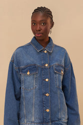 Denim Buttoned Jacket - FARM Rio DENIM