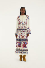 White Malu Winter Cut-Out Long Sleeve Maxi Dress - FARM Rio MALU WINTER WHITE