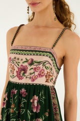 Green Flowering Garden Tree Sleveeless Midi Dress - FARM Rio FLOWERING GARDEN TREE GREEN