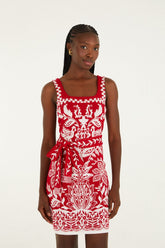 Red Miranda Knit Mini Dress - FARM Rio MIRANDA RED