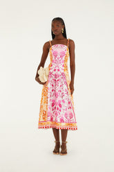 Off-White Santorini Euroflax Premium Linen Midi Dress - FARM Rio SANTORINI OFF-WHITE