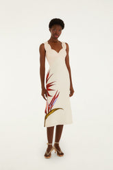 Sand Strelitzia Euroflax Premium Linen Midi Dress - FARM Rio STRELITZIA SAND