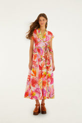 Multicolor Artsy Flora Belted Maxi Dress - FARM Rio ARTSY FLORA OFF-WHITE
