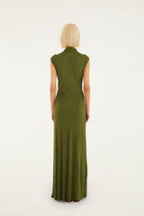 Dark Green High Neck Cut-Out Maxi Dress - FARM Rio DARK GREEN