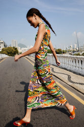 Multicolor Fish Sea Sleeveless Maxi Dress - FARM Rio FISH SEA MULTICOLOR