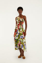 Sand Florart Strapless Maxi Dress - FARM Rio FLORART SAND