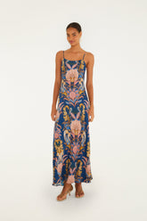 Sea Garden Maxi Dress - FARM Rio SEA GARDEN NAVY BLUE
