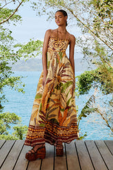 Sand Foliage Sketch Maxi Dress - FARM Rio FOLIAGE SKETCH SAND