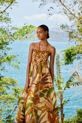 Sand Foliage Sketch Maxi Dress - FARM Rio FOLIAGE SKETCH SAND