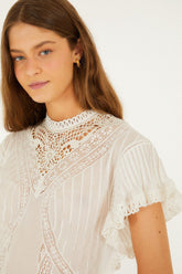Off-White Organic Cotton Blouse With Appliqués - FARM Rio OFF-WHITE