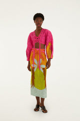 Multicolor Usiacuri Euroflax Premium Linen Eyelet Blouse - FARM Rio USIACURI MULTICOLOR