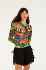 Multicolor Fish Sea Tule Blouse - FARM Rio FISH SEA MULTICOLOR
