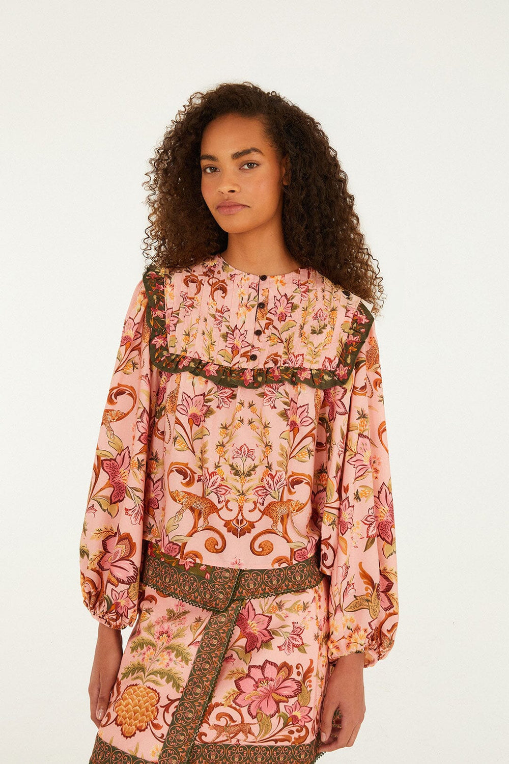 Cami Blouse - FARM Rio TROPICAL ROYALNESS PINK