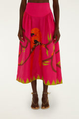 Pink Euroflax Premium Linen Maxi Skirt - FARM Rio PINK