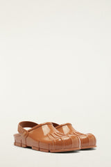 Brown Monstera Slingback Rain Clog - FARM Rio CUOIO
