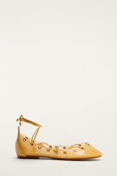 Yellow Sea Lace Up Jelly Ballerina - FARM Rio MERENGUE