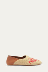Raffia Flat Loafer - FARM Rio LOBSTER